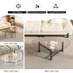 dnziqi 35.5" Small Triangle Coffee Table for Living Room, Tempered Glass Top & Sturdy Metal Legs, Space-Saving Modern Center Table for Apartments, Compact Oval Design with Easy Assembly - Image 6